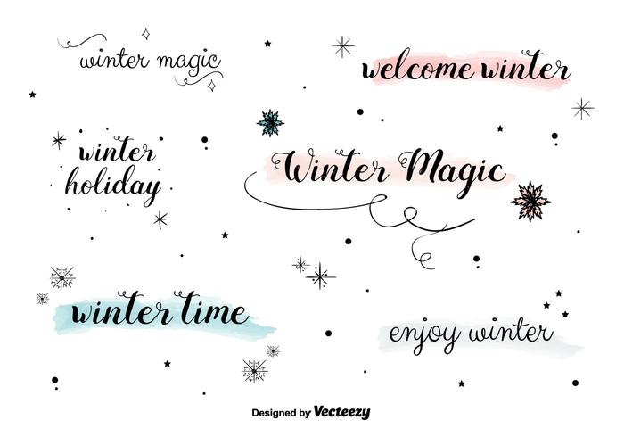 Free Winter Labels vector