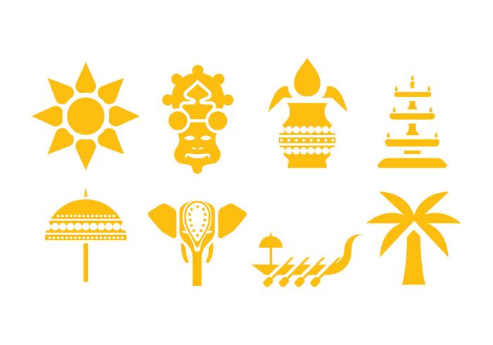 Iconos de vector de Onam