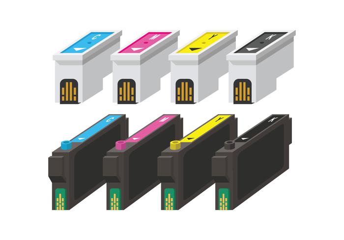 Ink Cartridge CMYK vectors