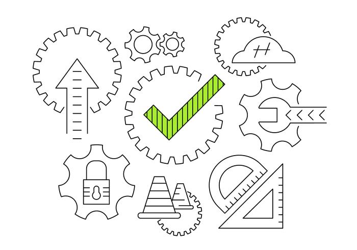 Working Gear Vector Icons