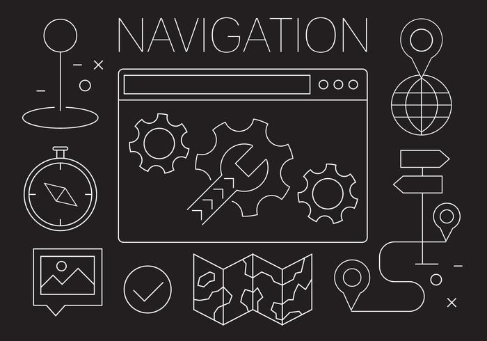 Iconos de navegación gratuitos vector