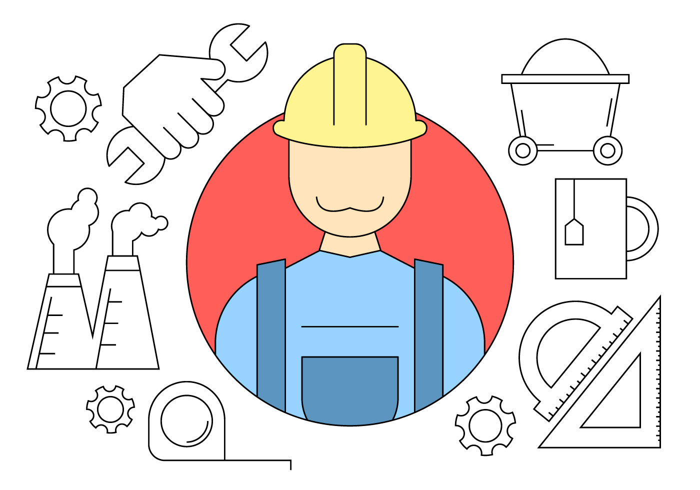 Construction Engineering Icons 129883 Vector Art At Vecteezy