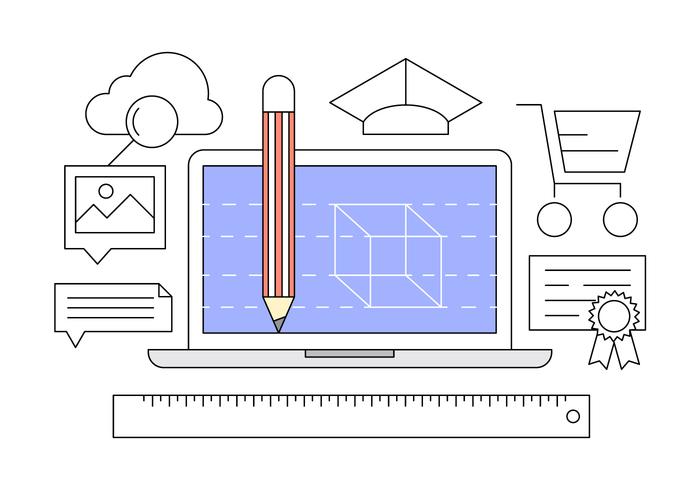 Iconos de la oficina de diseño vector