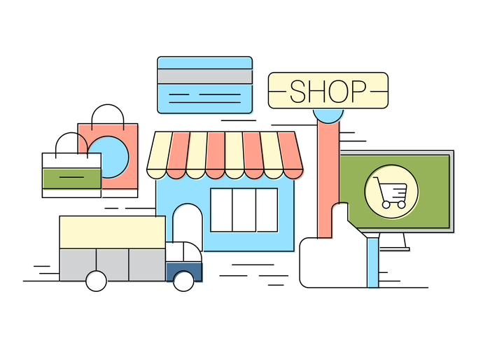 Ilustración vectorial de la tienda gratis vector