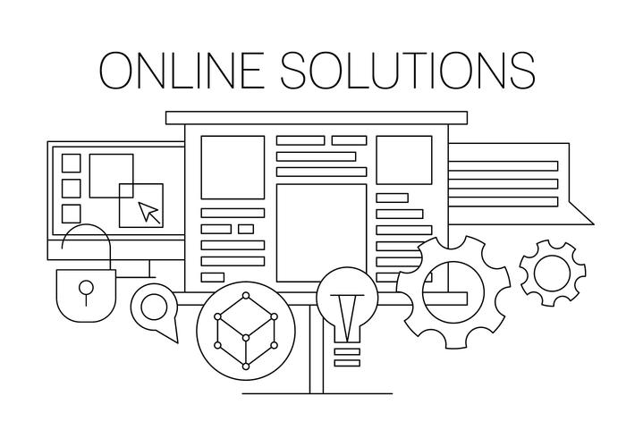 Online Solution Vector Illustration Online Solution Vector Illustration