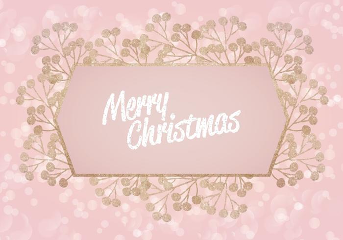 Vector Pink Glitter Christmas Background