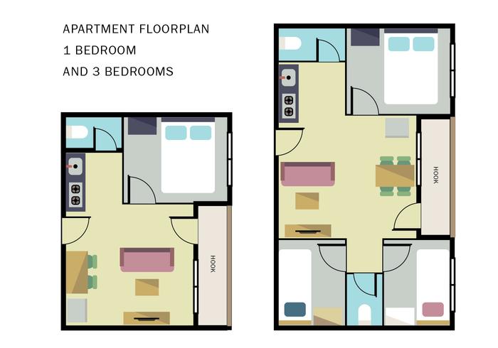 Plano del piso del apartamento vector