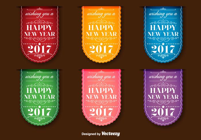 New Year 2017 Vector Labels