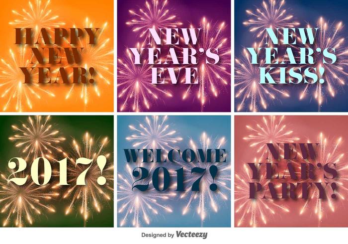 Happy New Year 2017 Vector Backgrounds