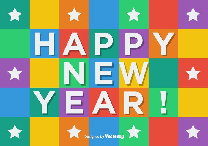 Cubic Happy New Year Vector Background