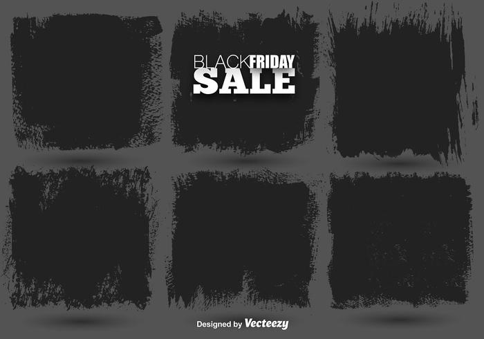 Vector Set Of Black Paint Banner