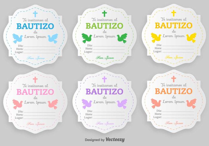 Invitaciones del vector de Bautizo Plantilla en blanco
