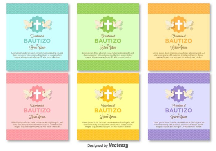 Invitaciones del vector de Bautizo Plantilla en blanco