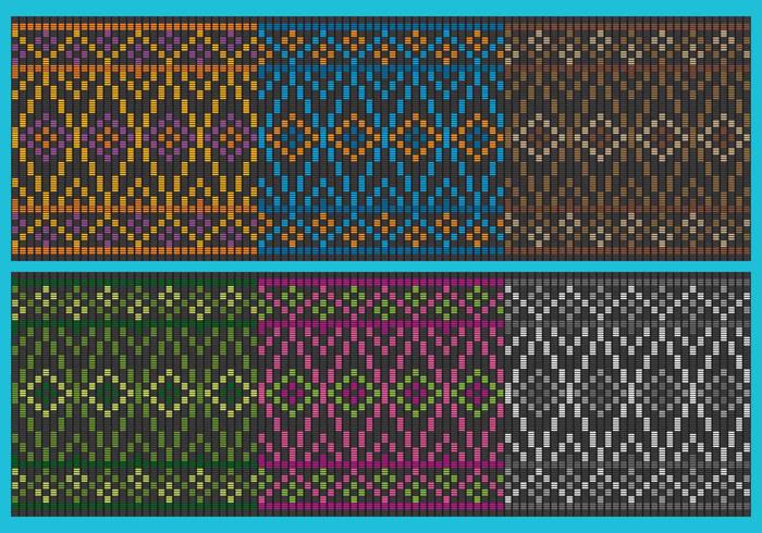 Colorful Songket Patterns vector