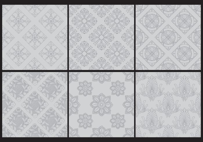 Gray Monochromatic Toile Patterns vector