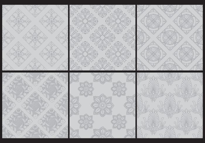 Gray Monochromatic Toile Patterns vector