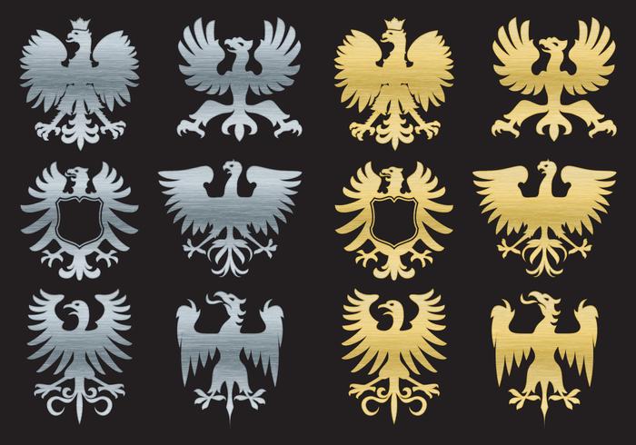 Heraldic Eagle Silhouettes vector