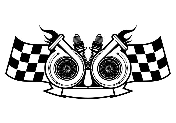 Turbocharger Racing Logotipo Plantilla vector