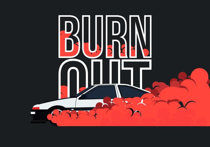 AE86 Car Drifting and Burnout Illustration AE86 Car Drifting and Burnout Illustration