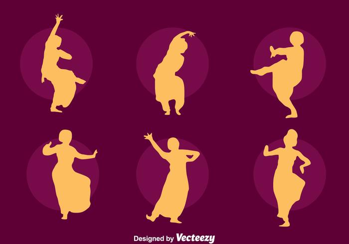 Bollywood Dance Silueta Vector Set