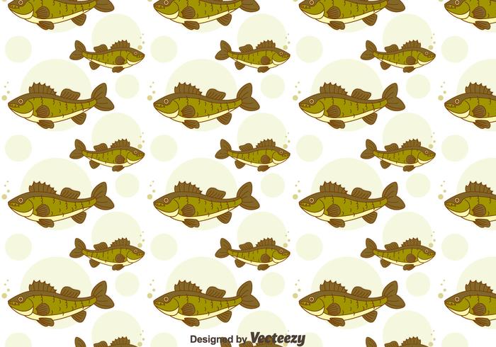 Green Walleye Seamless Pattern vector