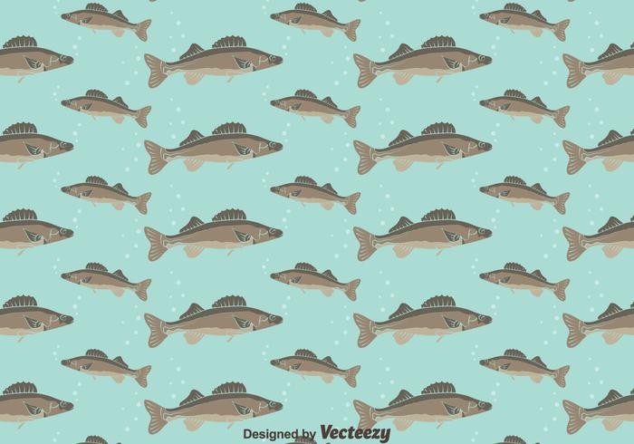 Walleye Seamless Pattern Background vector