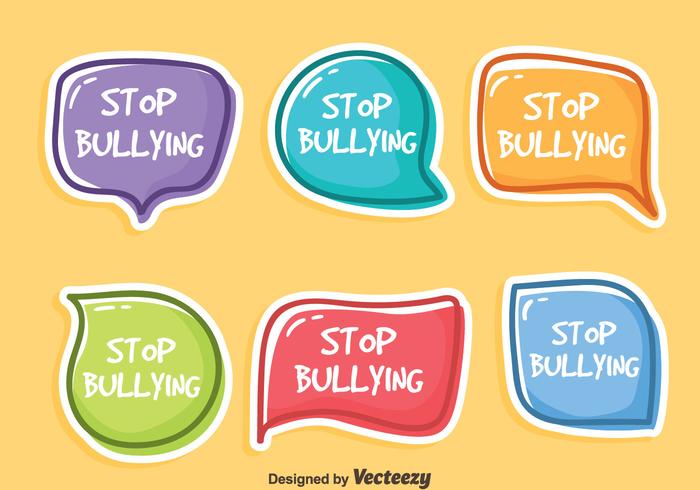 Stop Bullying Sticker Vector Set