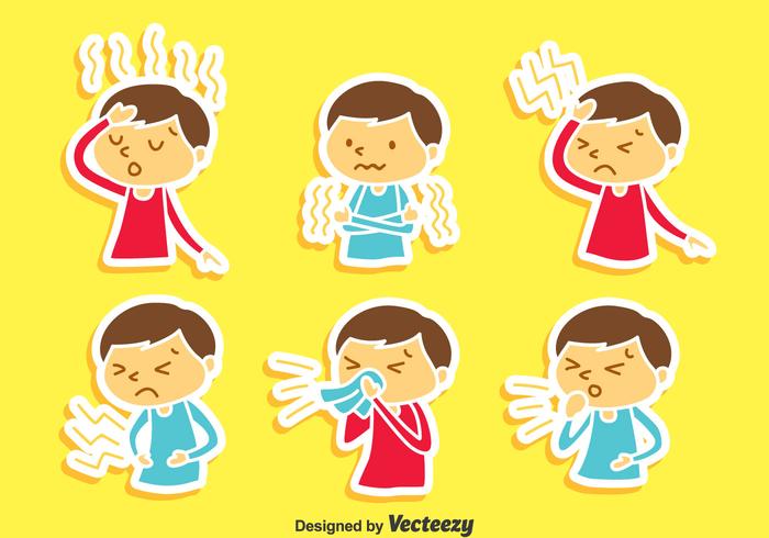 Pain And Affliction Cartoon Children Vector