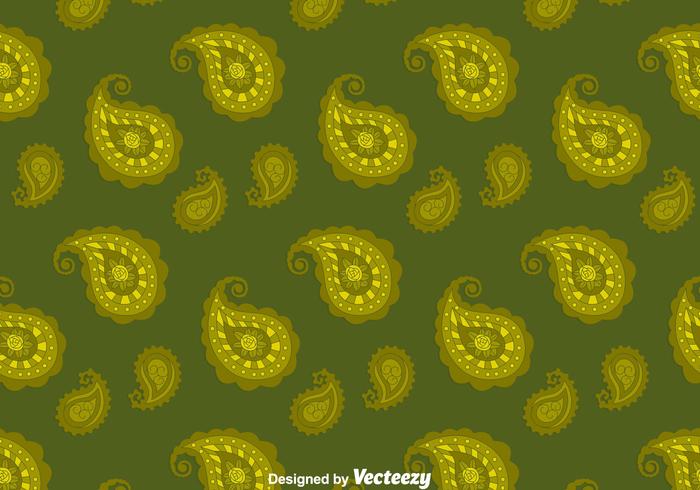 Green Cashmere Ornament Seamless Pattern vector