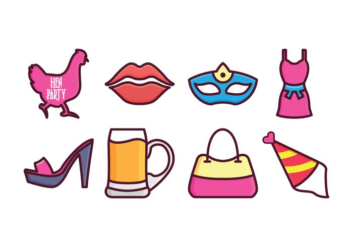 Free Hen Party Icon Set vector