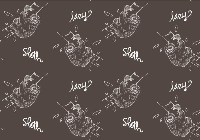 Free Sloth Seamless Pattern Vector Illustration