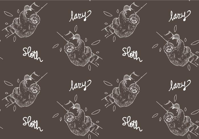 Free Sloth Seamless Pattern Vector Illustration