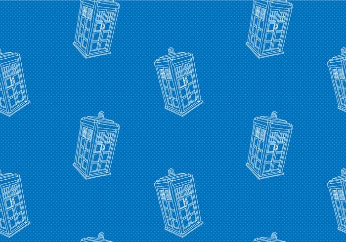 Free Tardis Seamless Pattern Vector Illustration