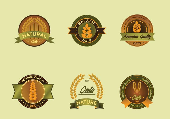 Oats label vector pack