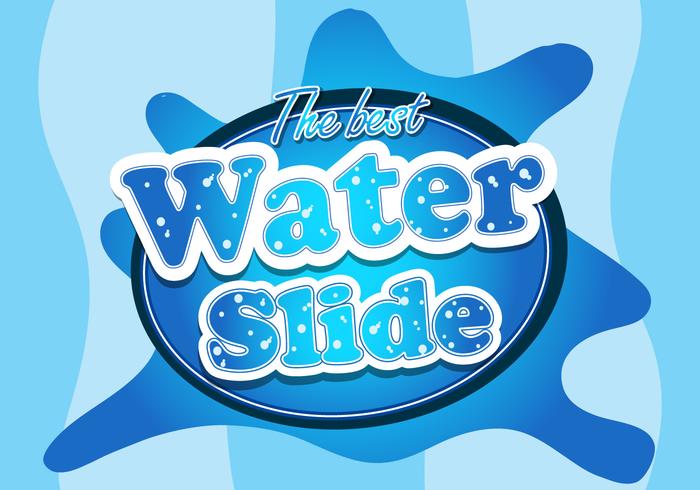 Water slide font logo ilustración vector