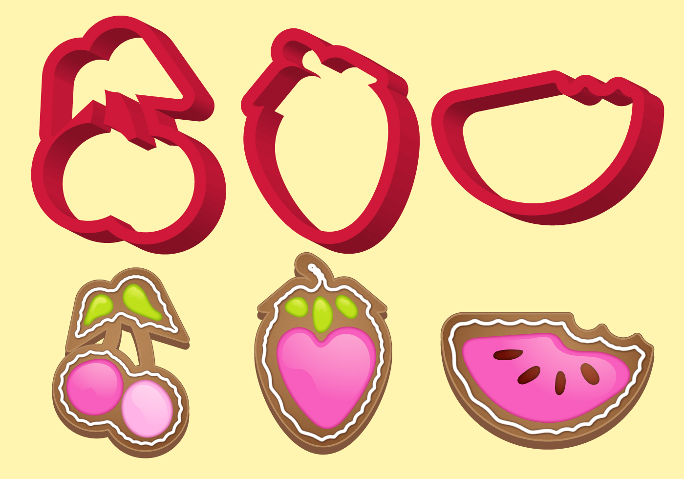 Cookie Cutter Fruit Vector Set B 130329 Vector Art at Vecteezy