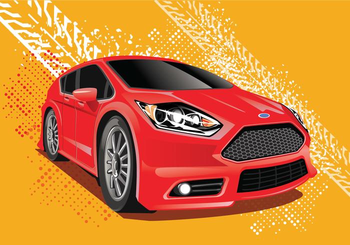 Ford Fiesta ilustración vectorial con el fondo Ruts vector