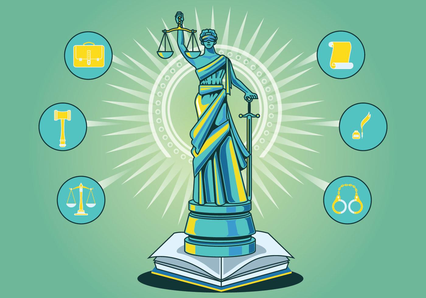 Statue of Justice Vector Background 130376 Vector Art at Vecteezy
