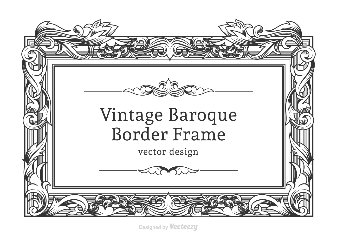 Download Vector Baroque Border Frame - Download Free Vector Art, Stock Graphics & Images