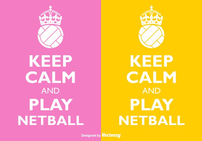 Vector libre mantener la calma y jugar Netball