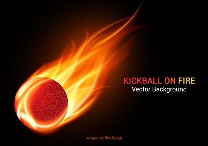 Free Kickball On Fire Vector Background