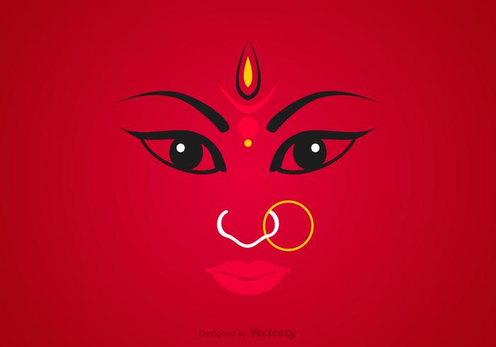 Free Maa Durga Face Vector