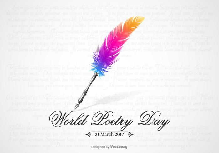 Diseño Libre del Vector del Día Mundial de la Poesía