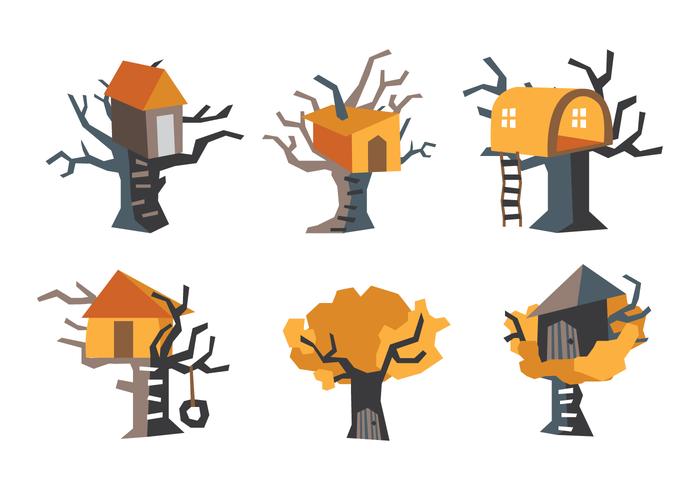 Orange TreeHouse Vector Illustration