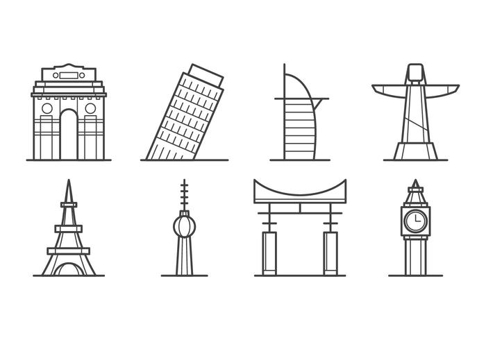 City Landmark Icon Vector