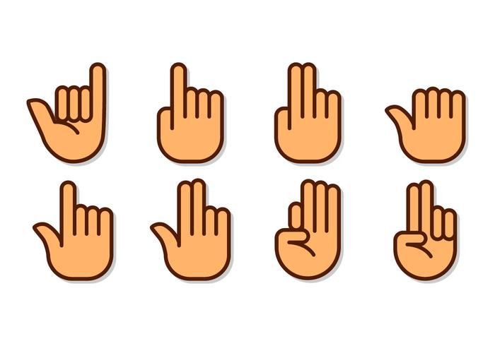 Hand Gestures and Sign Icon Vector