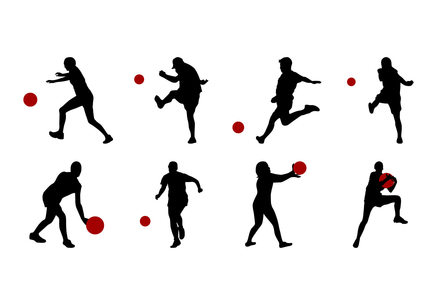 Free Kickball Silhouettes Vector 130443 Vector Art at Vecteezy