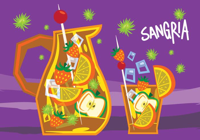 Sangria Retro Illustration vector