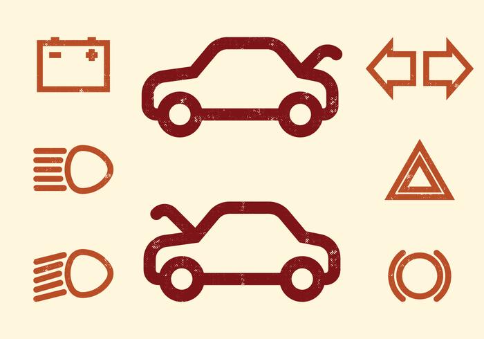 Iconos del vector del tablero de instrumentos del coche