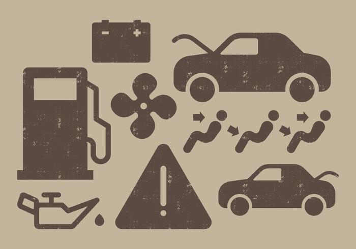 Iconos del tablero de instrumentos del coche vector